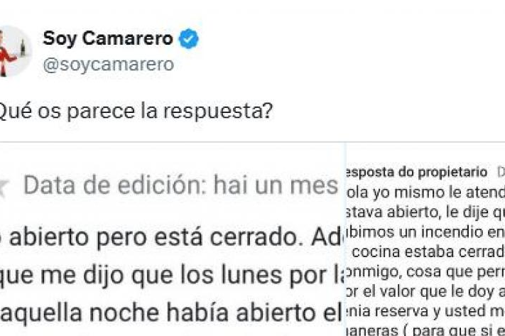 Una crítica acusa al dueño de “mentiroso” y su réplica demuestra quién tenía razón