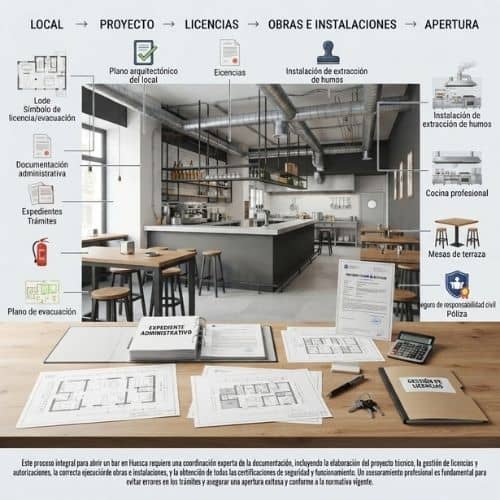 Requisitos para abrir un bar en Huesca: licencias, trámites y documentación