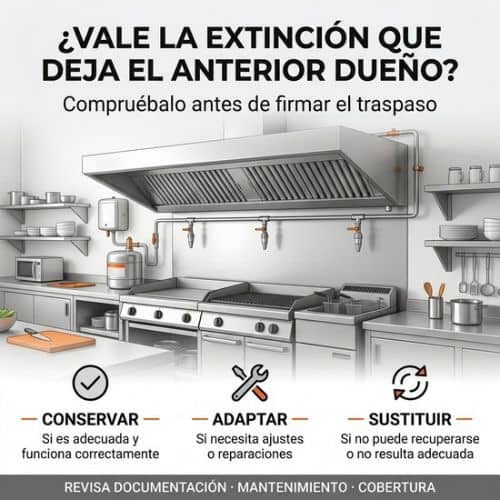 El bar que cojo ya tiene extinción automática en la campana: ¿vale o hay que cambiarla?